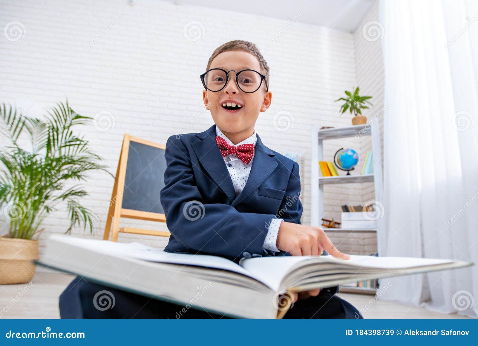 School Nerd With Glasses Points At A Book And Laughs Back To School 