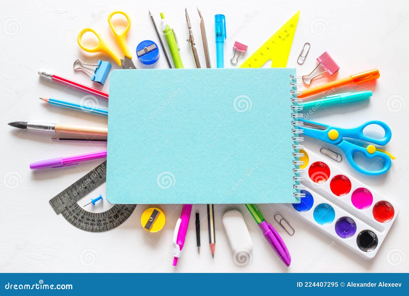 School Notebook and Various Accessories for Study Stock Image Image