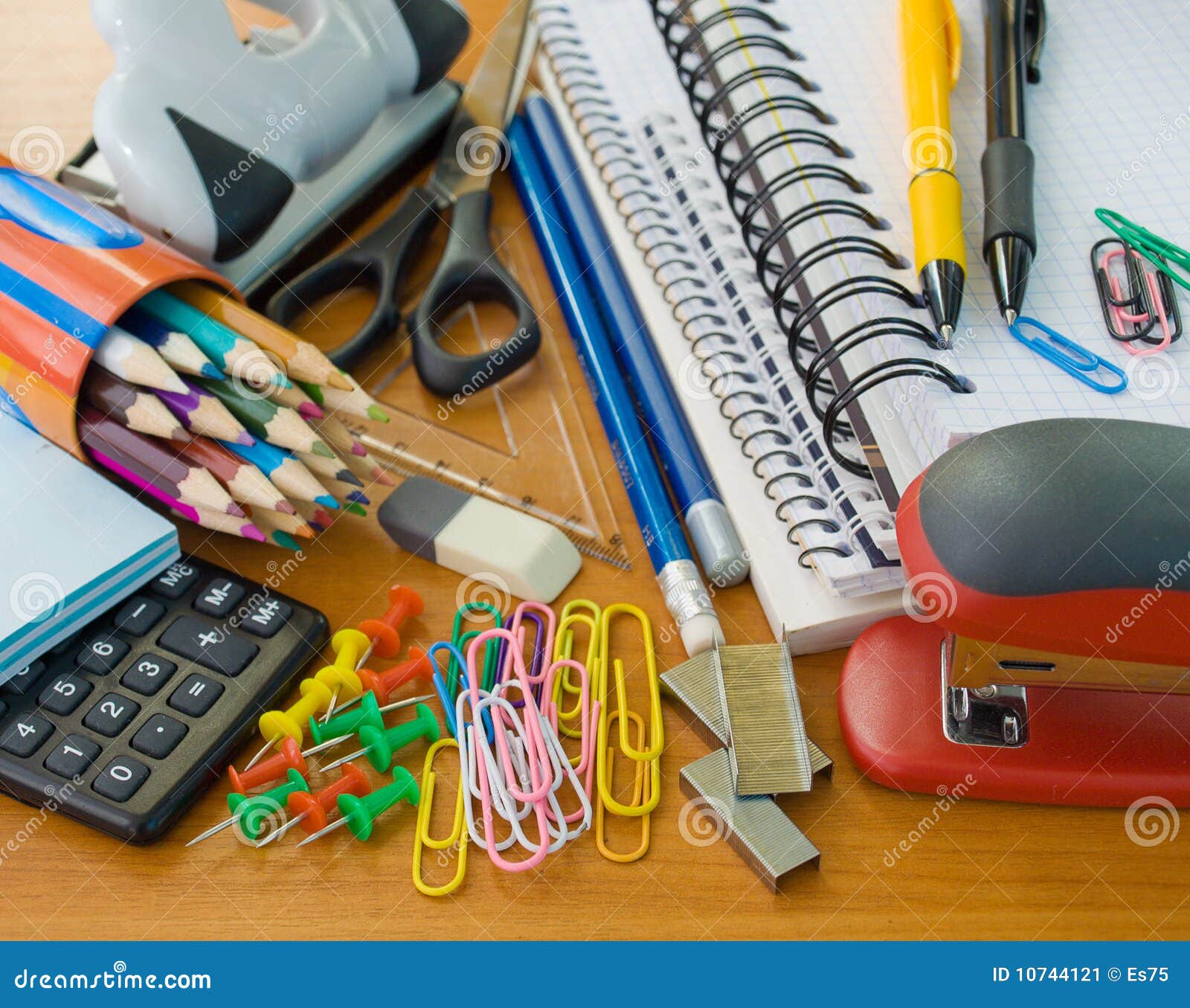 School office supplies stock image. Image of colored - 10744121