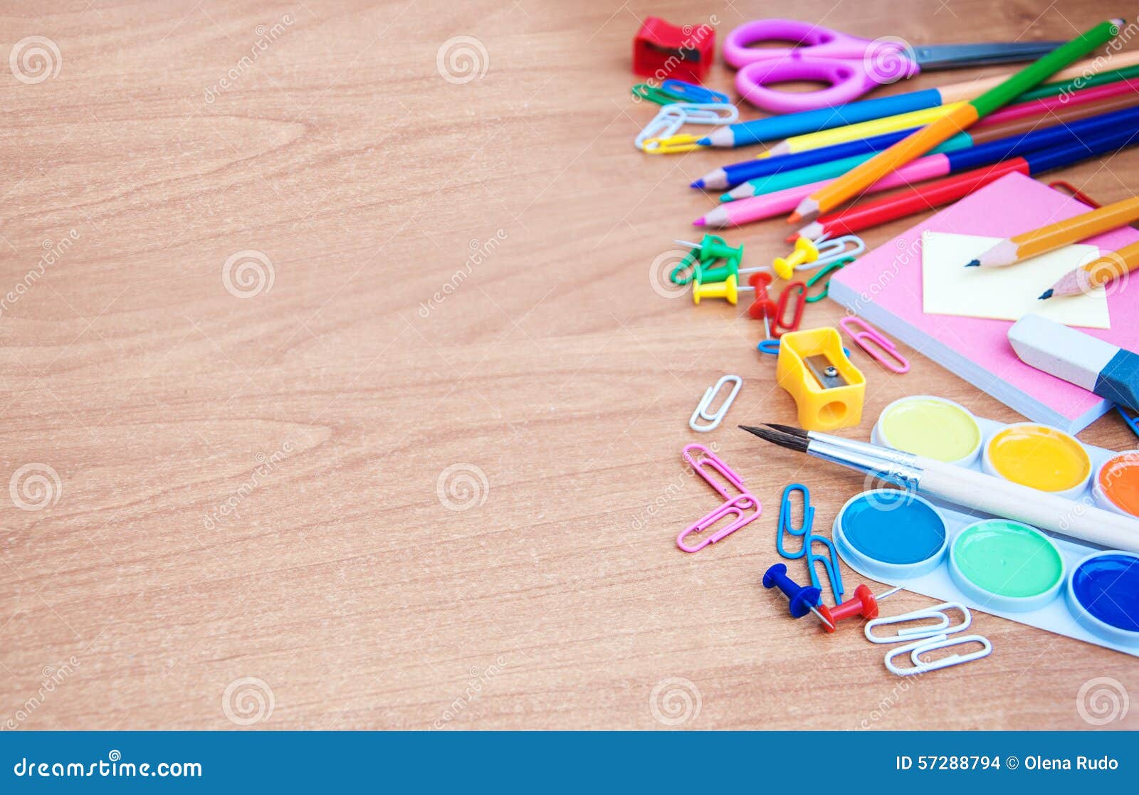 School and office supplies stock photo. Image of accessories 57288794