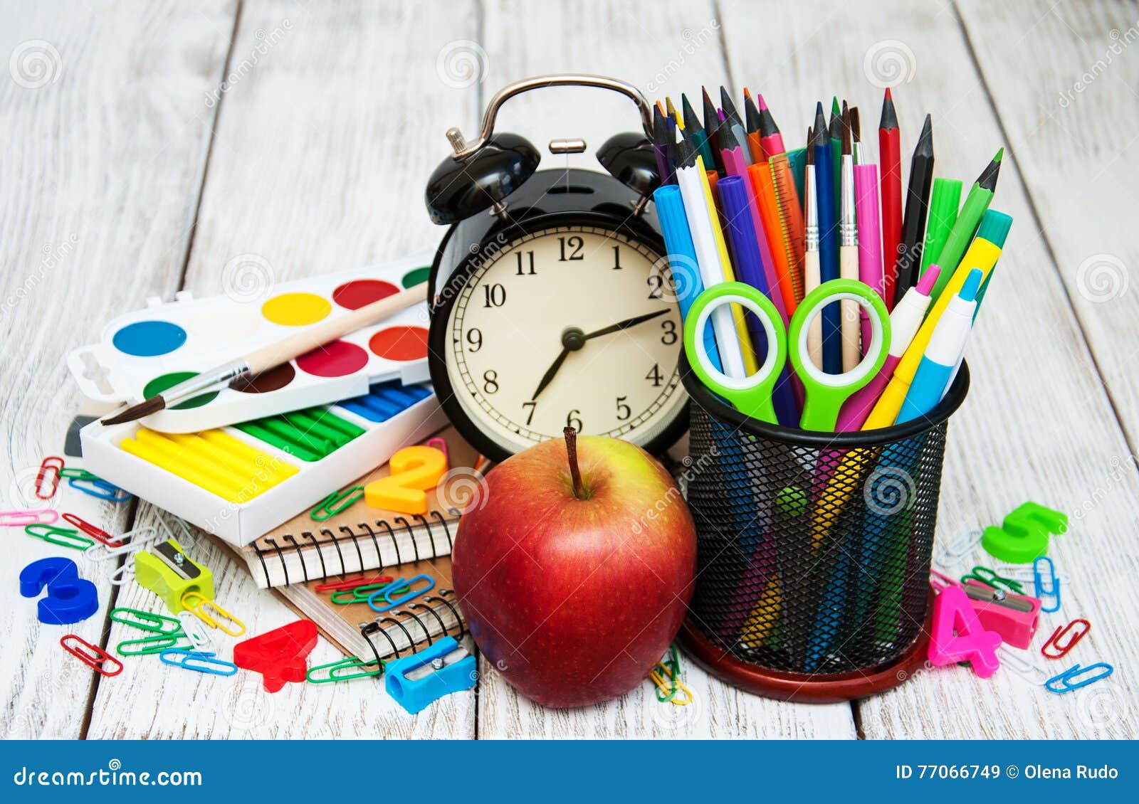 School office supplies stock image. Image of object, elementary 77066749