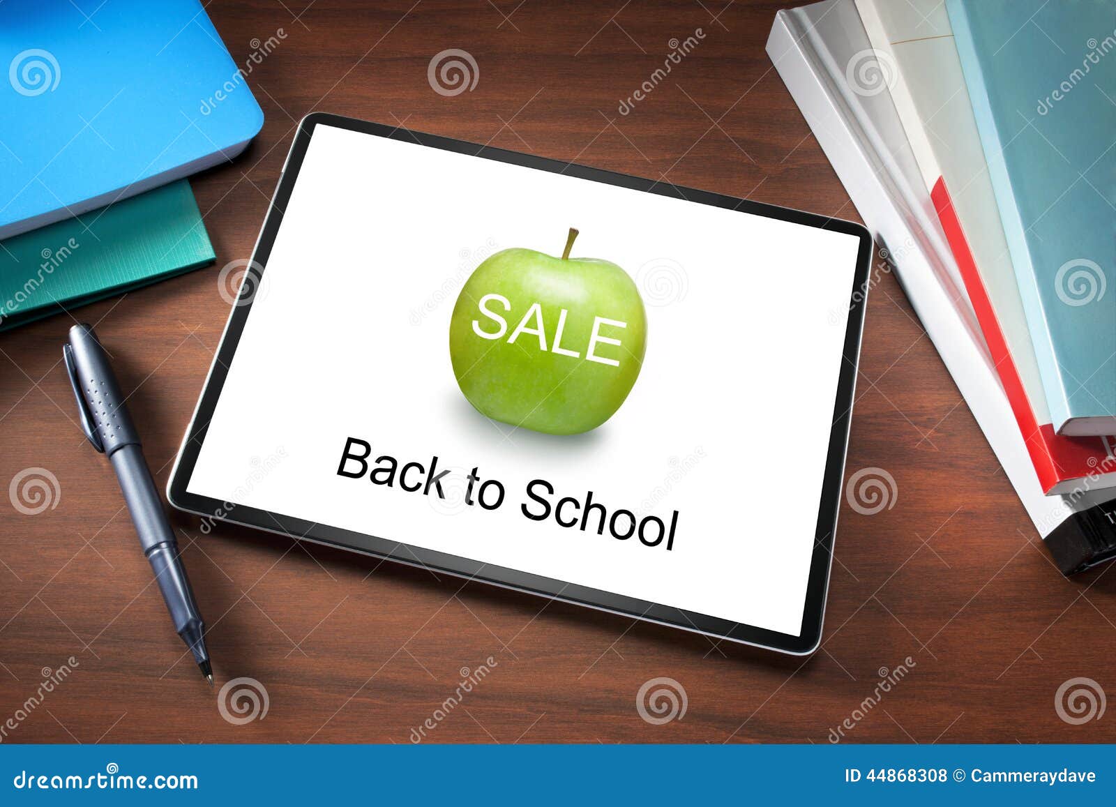 School Sale Tablet Books stock photo. Image of device 44868308