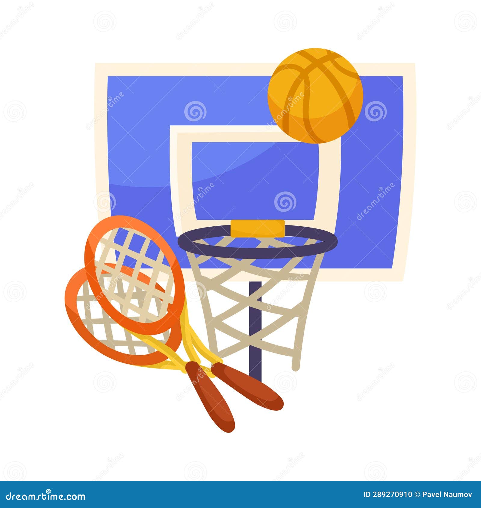 School Sport Subject Composition with Education Object Vector
