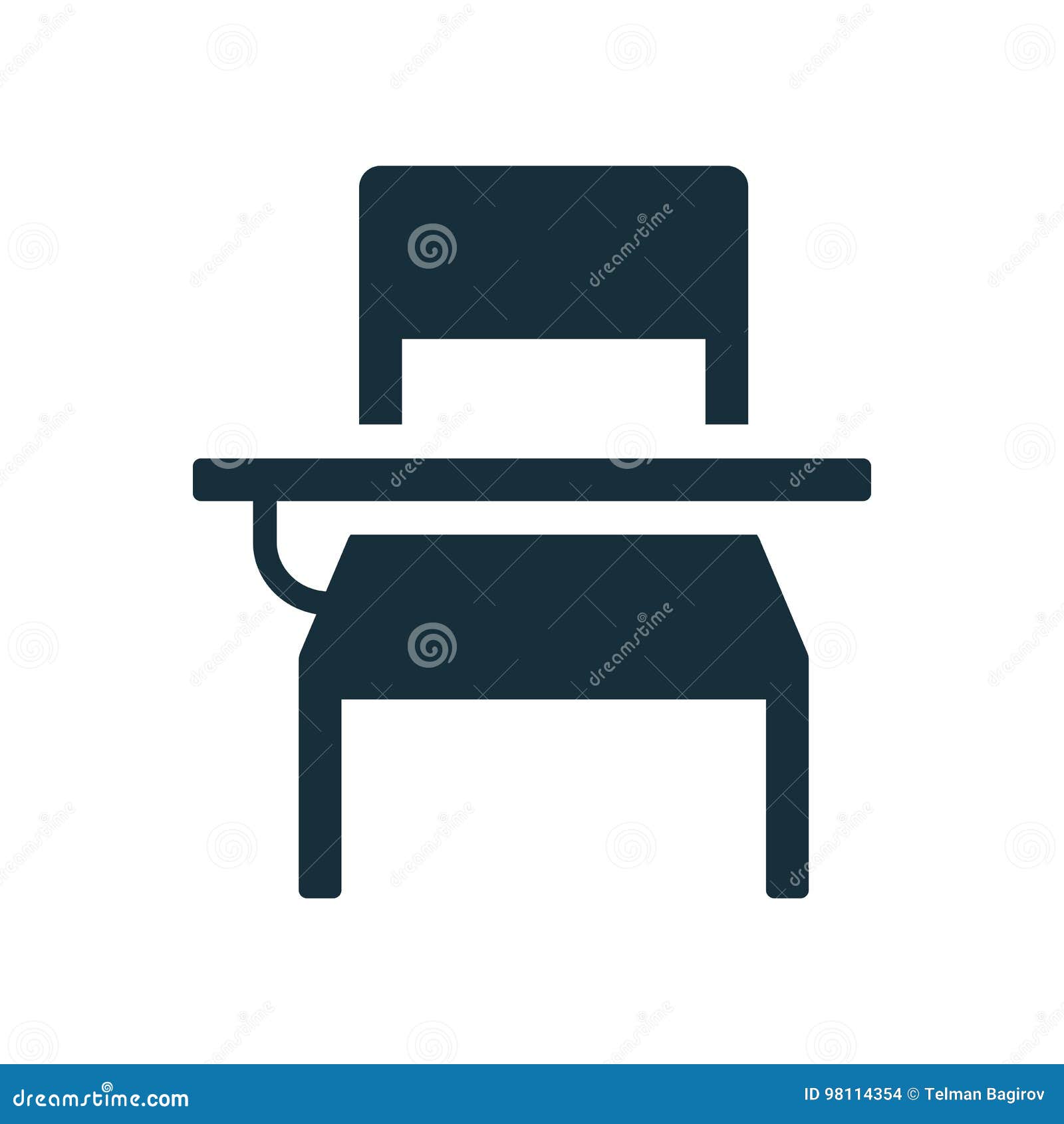 School student desk icon stock illustration. Illustration of desk