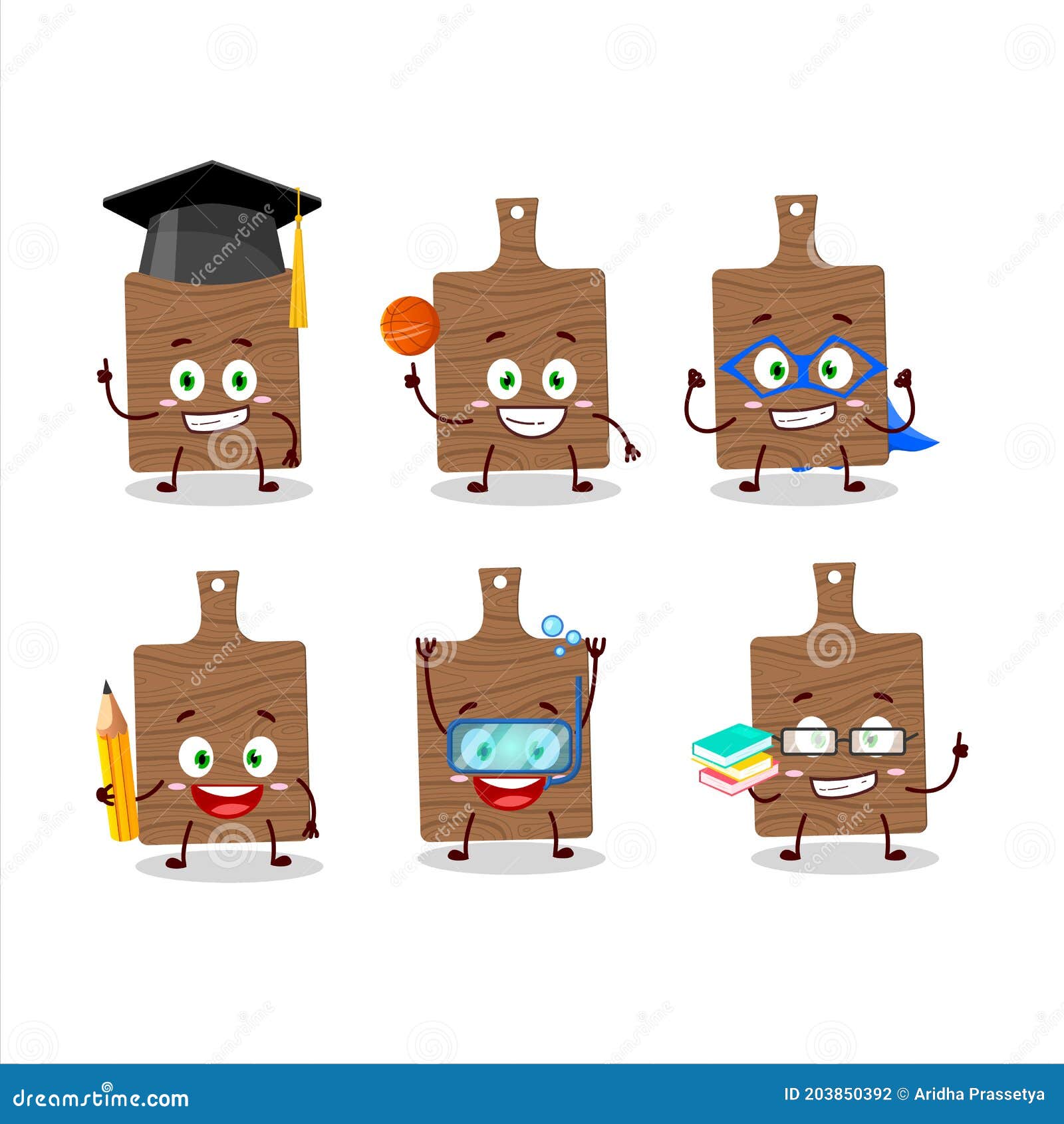 School Student of Wood Cutting Board Cartoon Character with Various  Expressions Stock Vector - Illustration of household, hardwood: 203850392