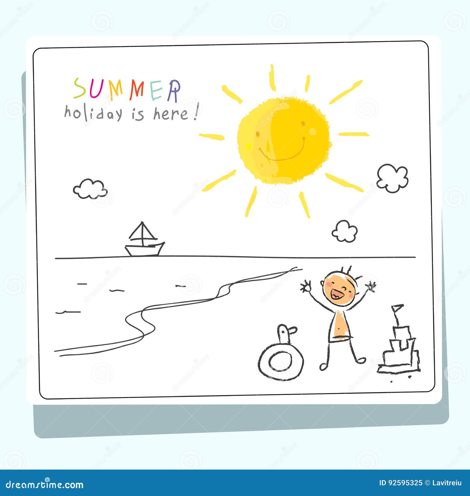 simple, summer, summer holiday - Stock Illustration [40255658] - PIXTA
