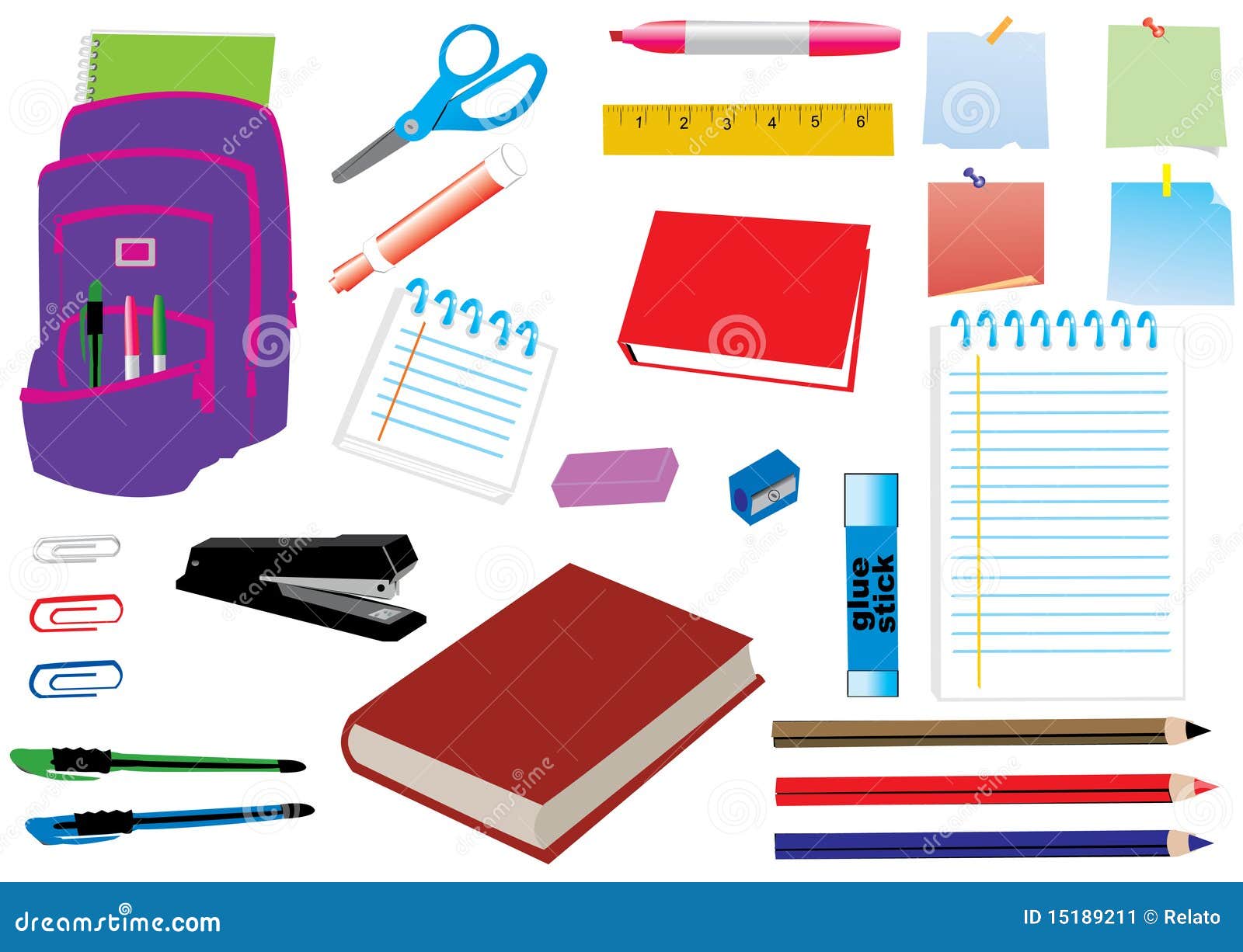 School supplies stock vector. Illustration of school 15189211