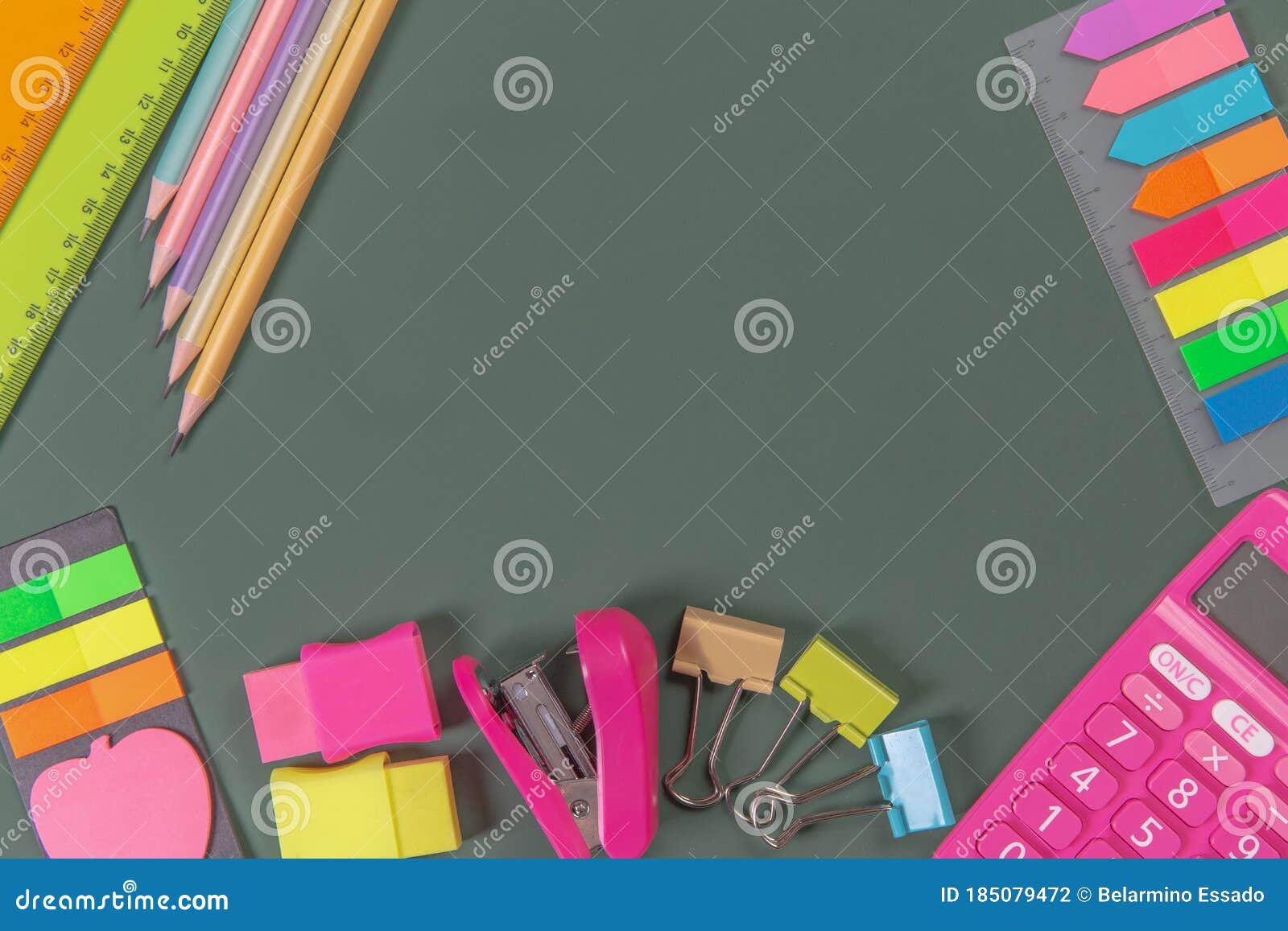 School Supplies for the Theme Back To School. Stock Photo Image of