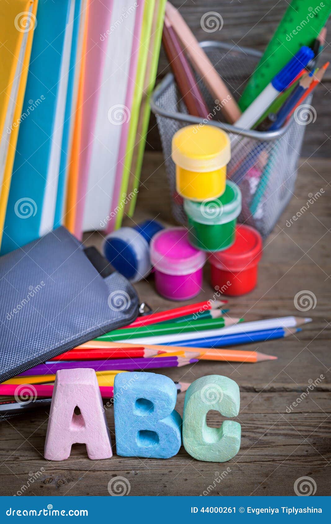 School Supplies Labeled ABC Stock Image Image of study, back 44000261