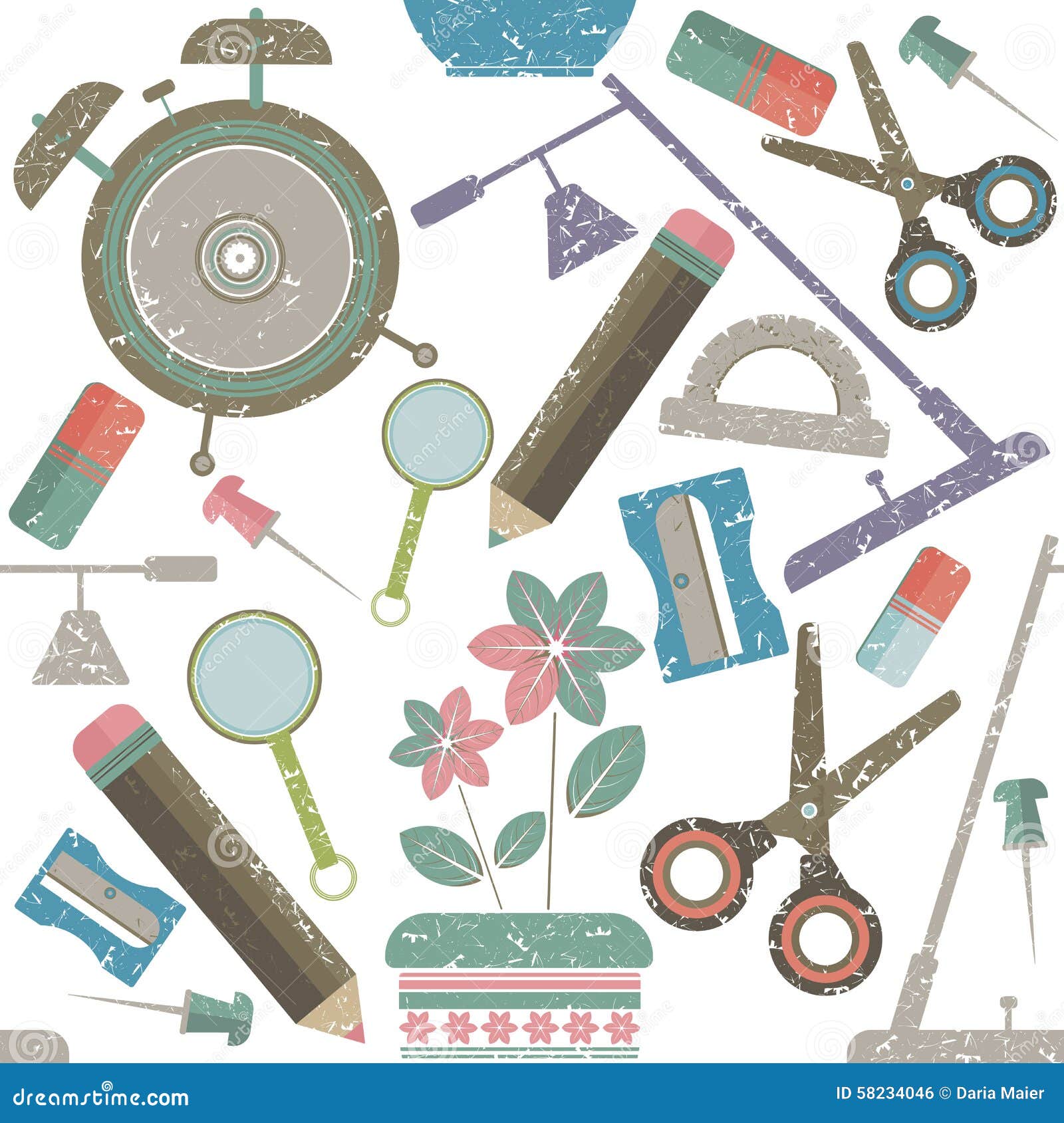 School supplies pattern stock vector. Illustration of childhood - 58234046