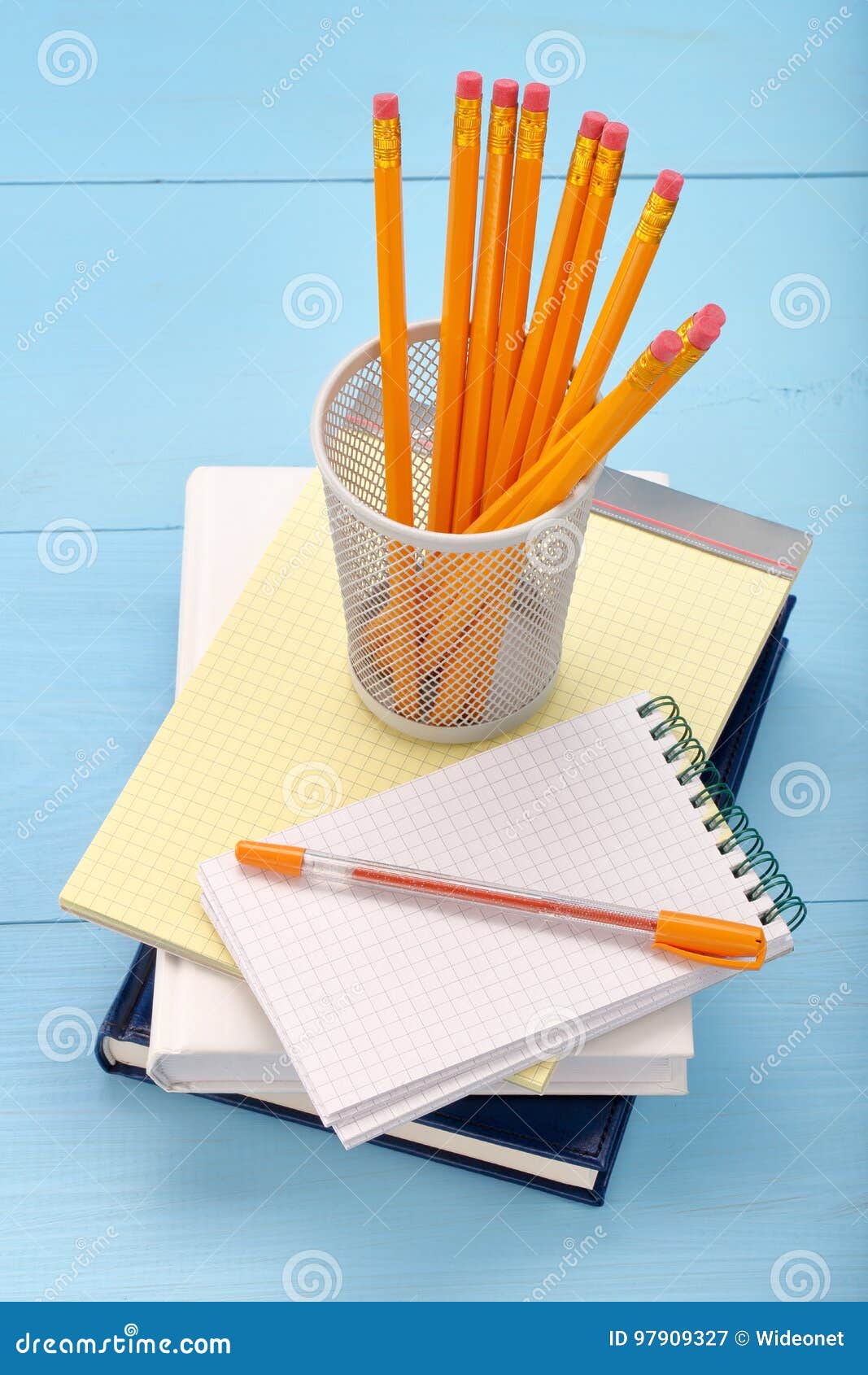 School Supplies on Table Background Stock Image Image of classroom
