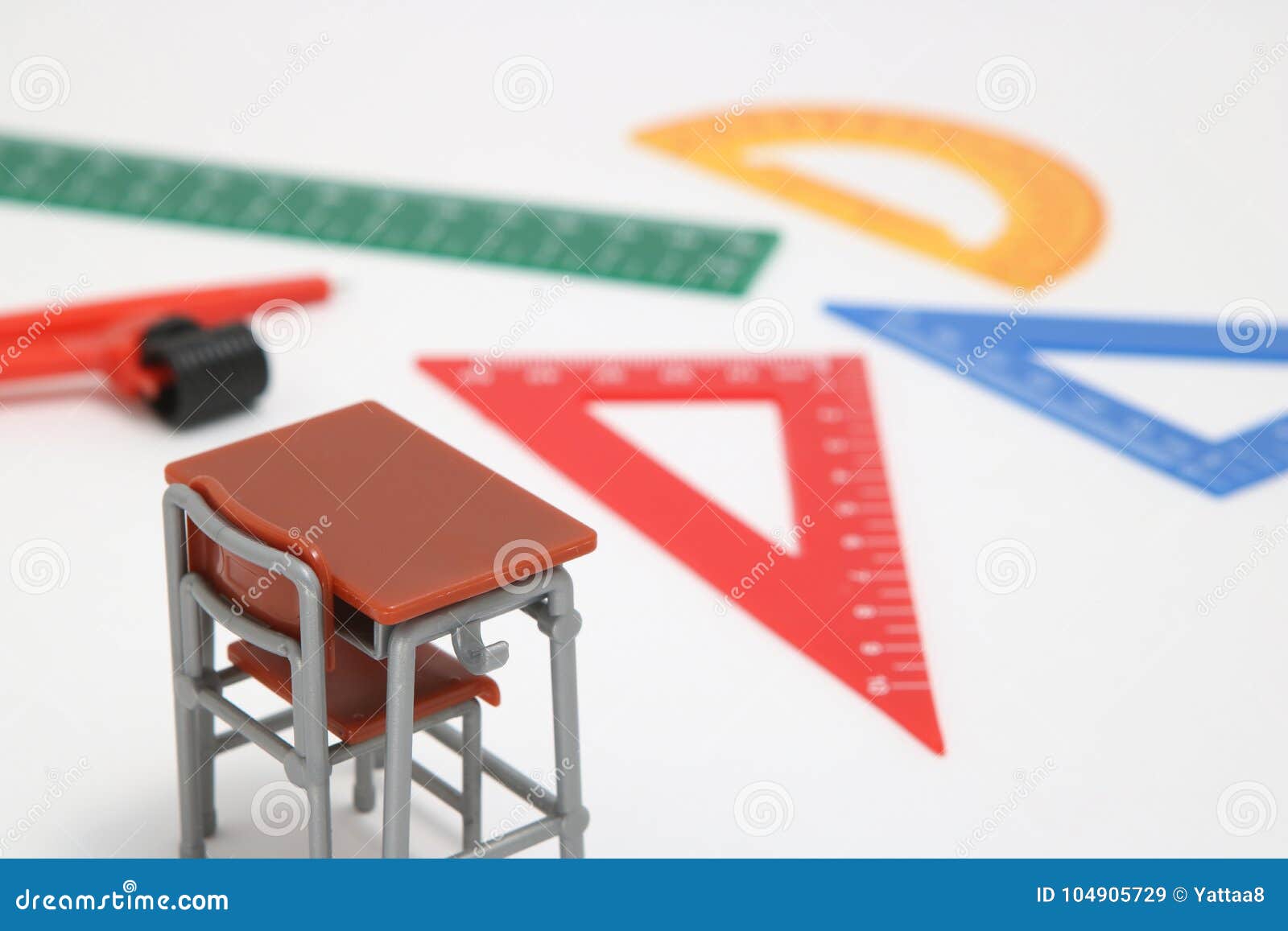 School Supplies Used In Math Class, Geometry Or Science. Mathematics