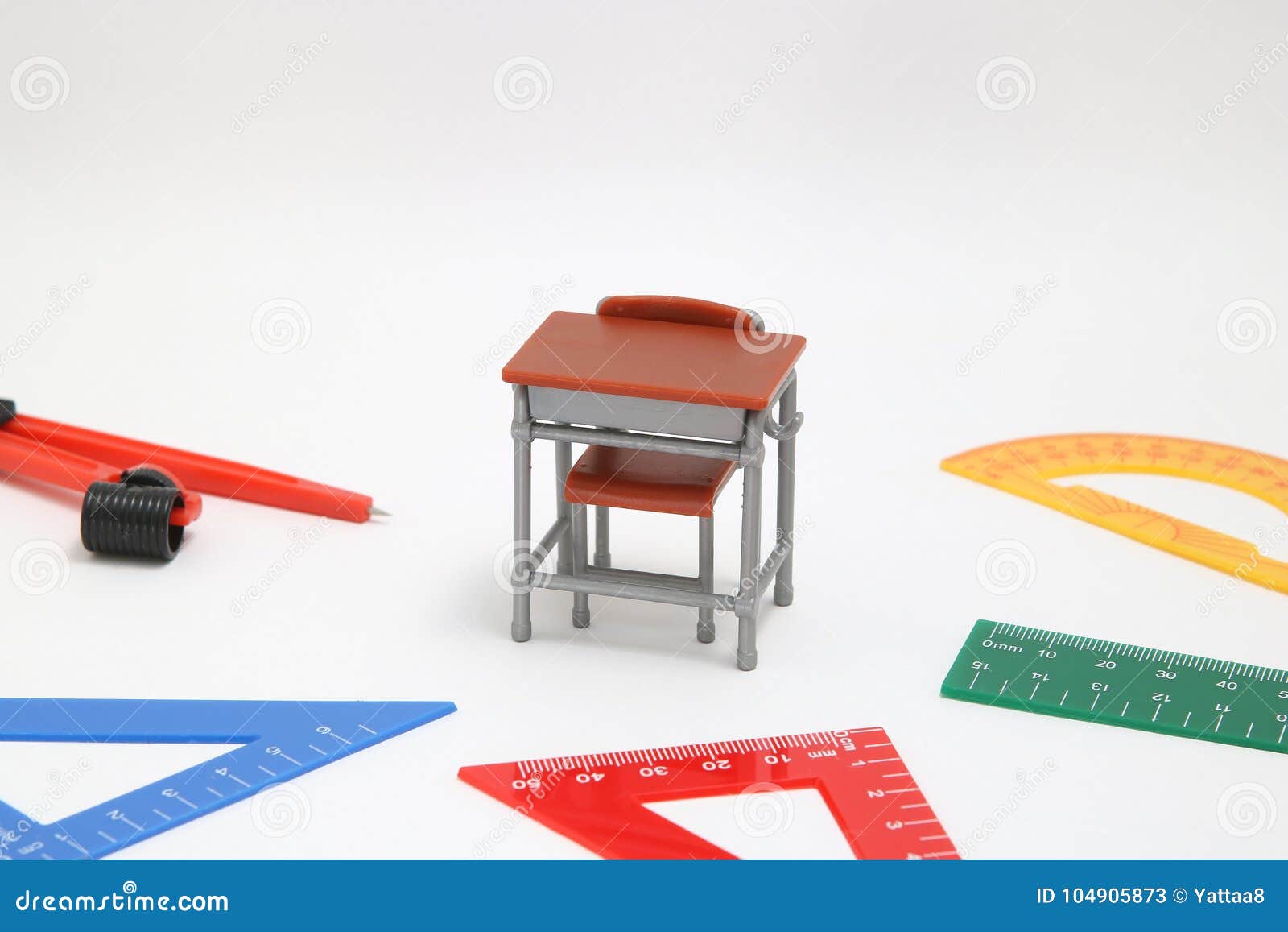 School Supplies Used in Math Class, Geometry or Science. Mathematics