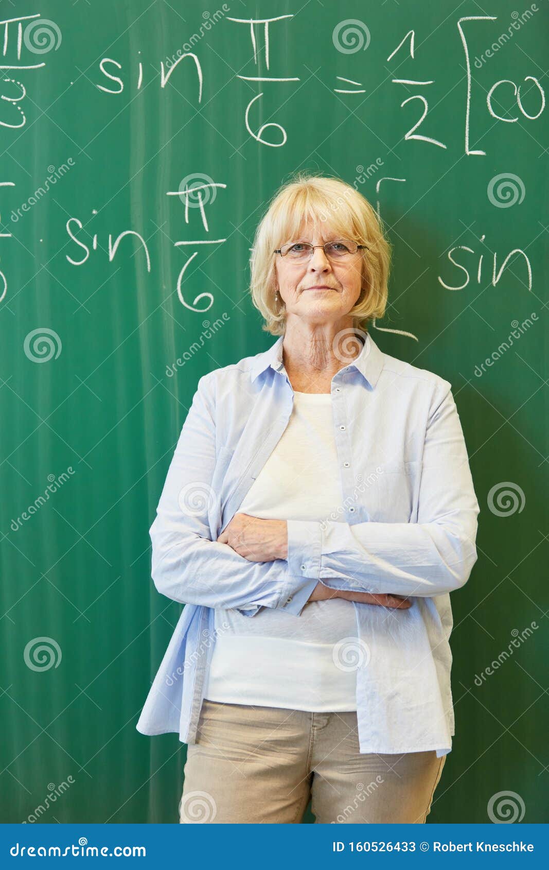 School Teacher in Front of Chalkboard Stock Image Image of experience