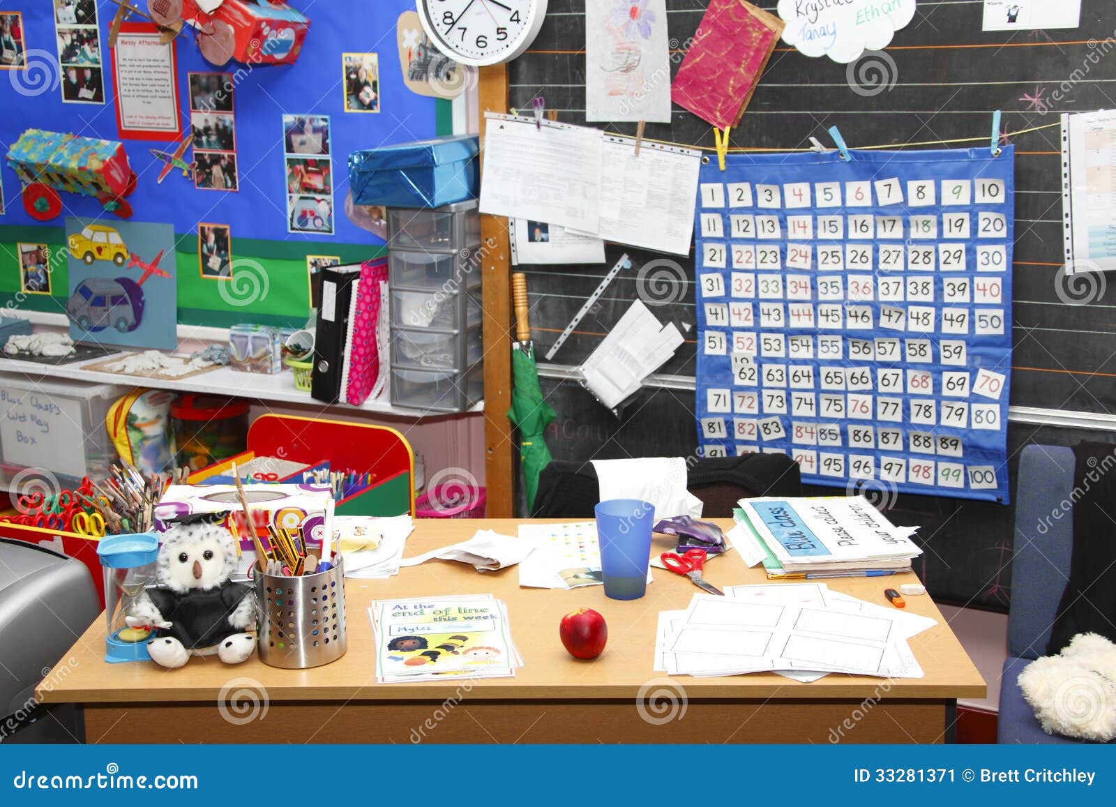 school teachers classroom desk
