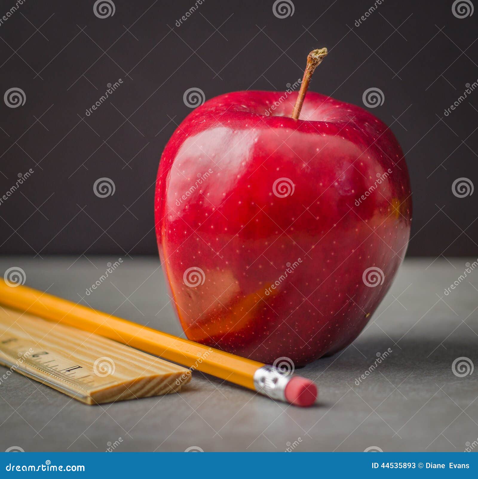 School Time Apple, Pencil, Ruler Stock Image Image of accessories