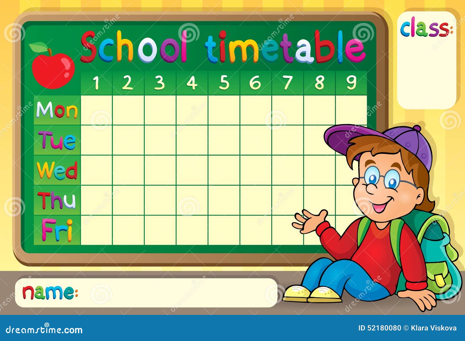 Time Table Chart For School