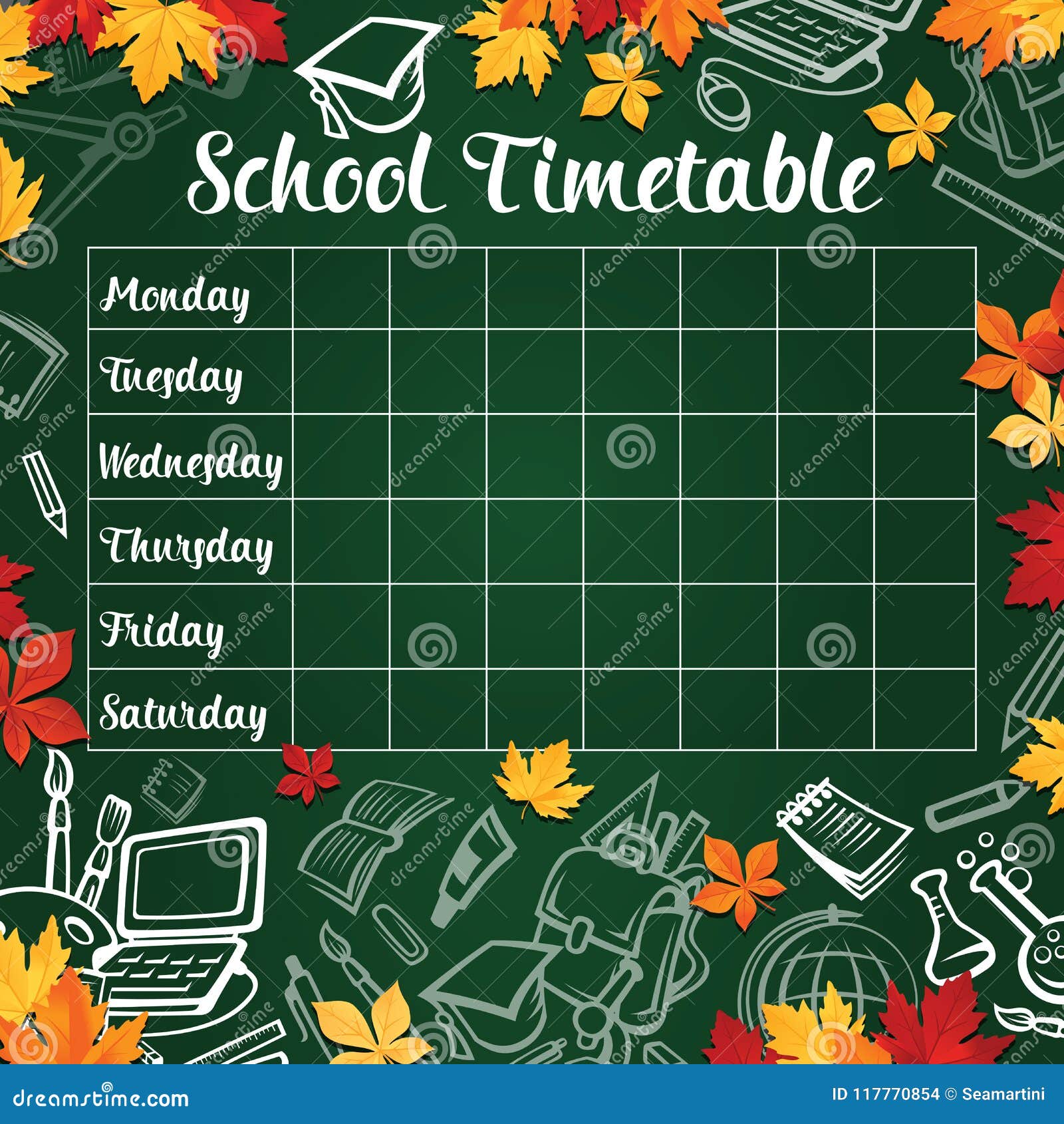 decorative framed timetable chart decorative framed timetable chart