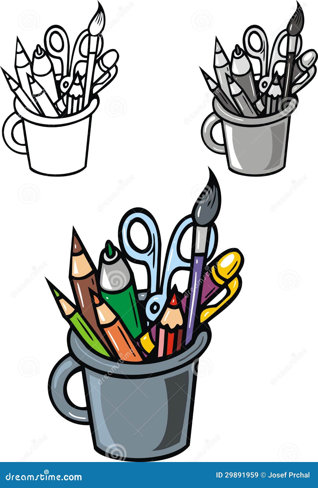 School writing items stock vector. Illustration of pencil 29891959