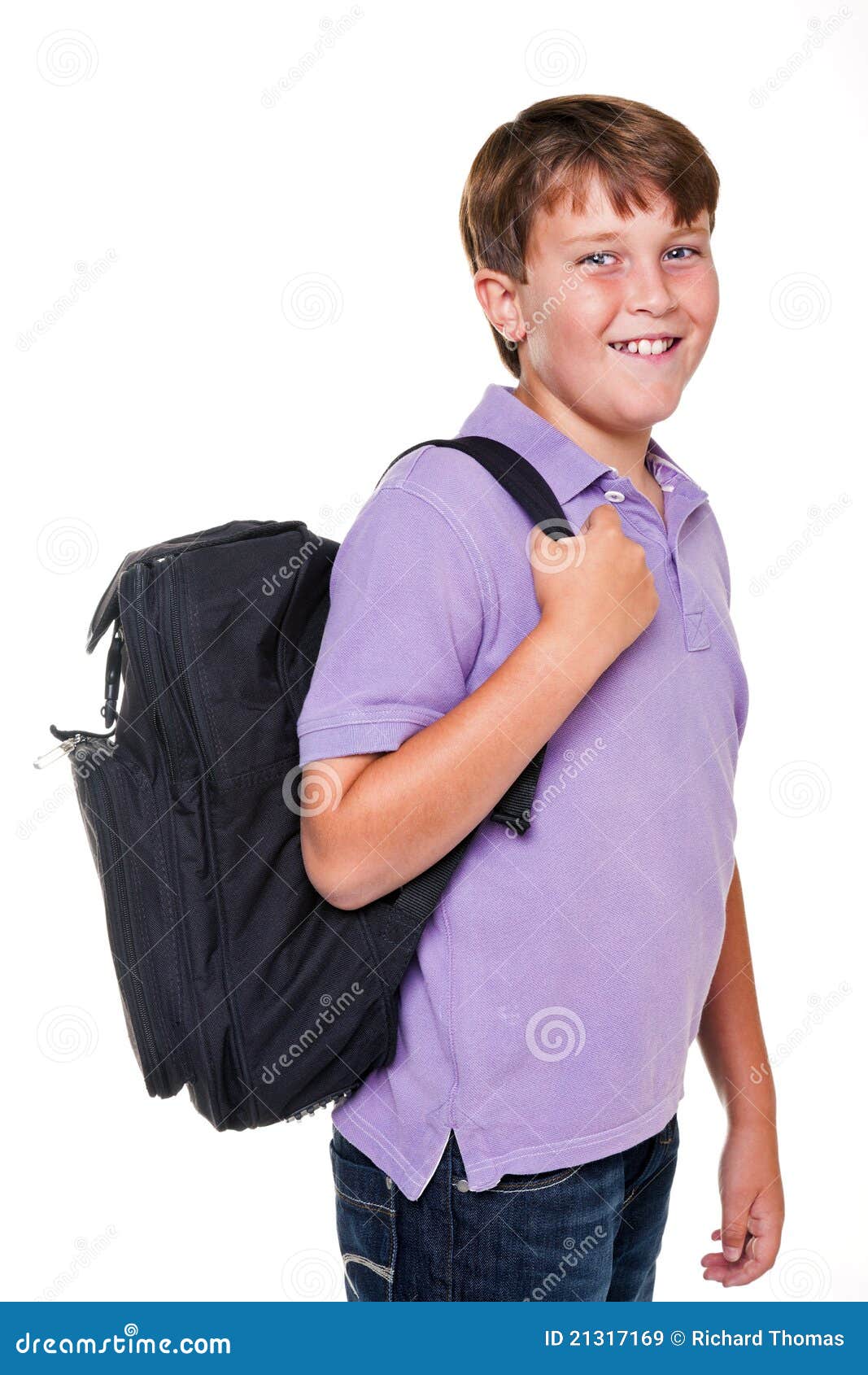 Schoolboy With Bag Isolated Royalty Free Stock Images Image 21317169