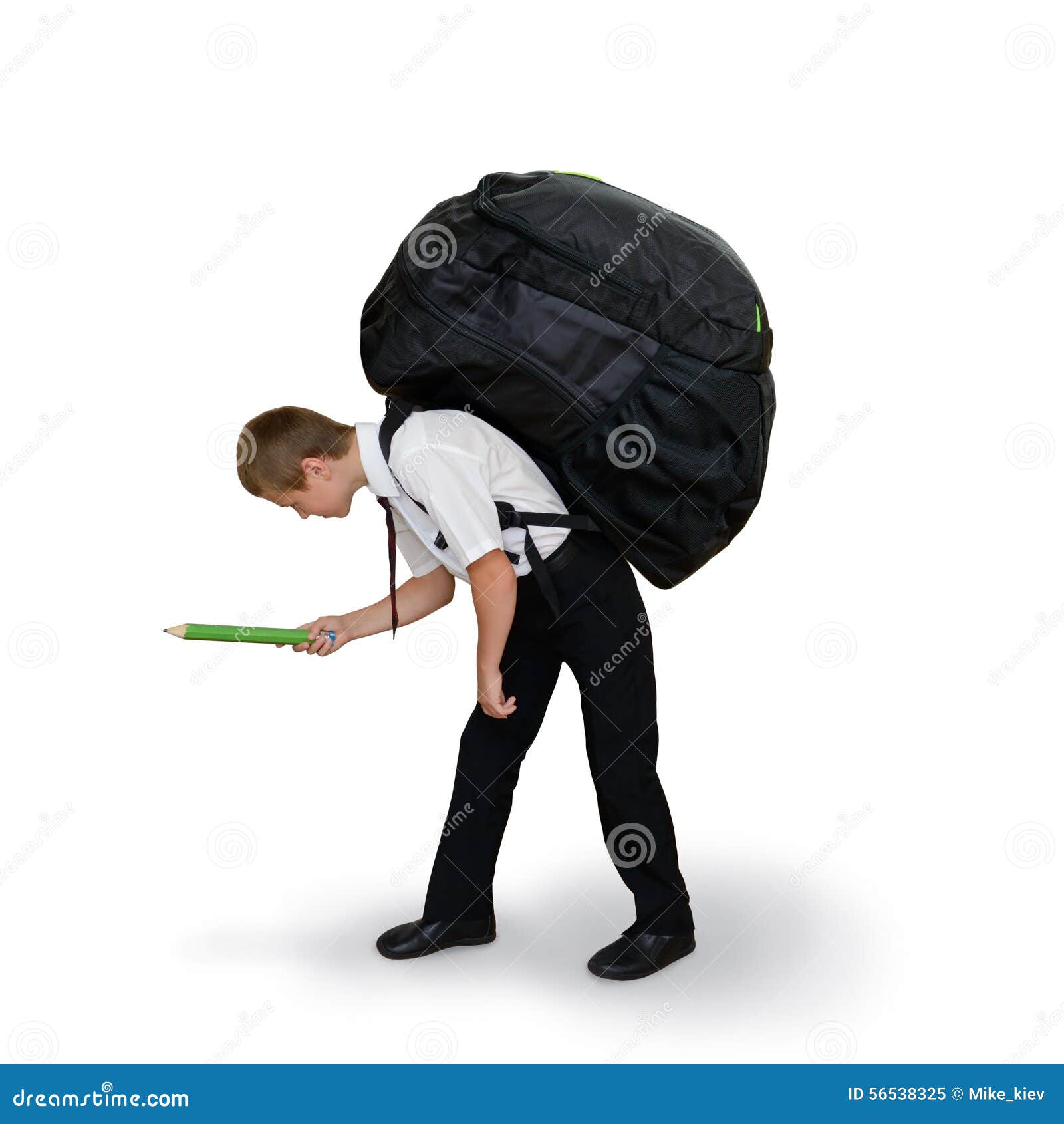 Schoolboy Carries a Large Backpack Stock Image Image of person