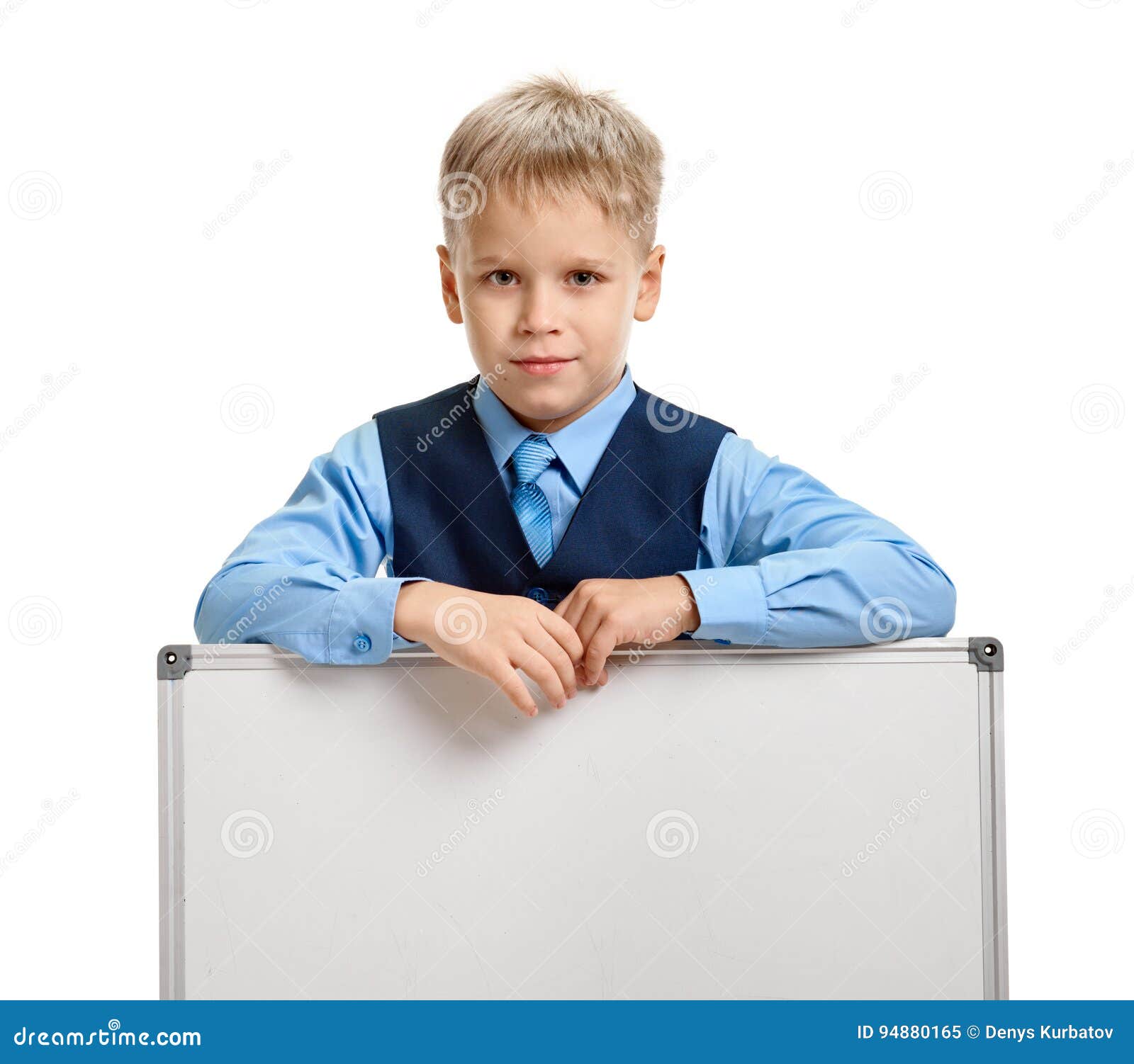 Schoolboy with whiteboard stock image. Image of school 94880165
