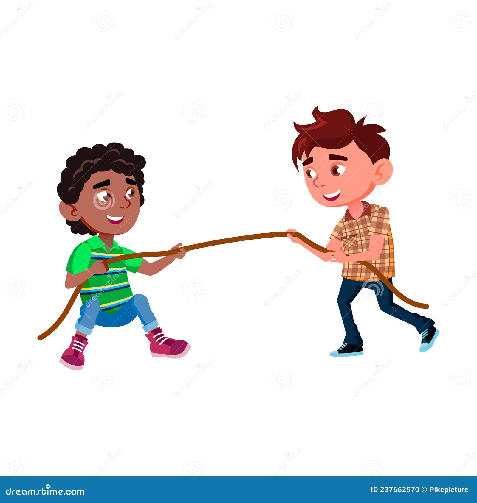 Schoolboys Pulling Rope on Competition Game Vector Stock Vector -  Illustration of tournament, competition: 237662570