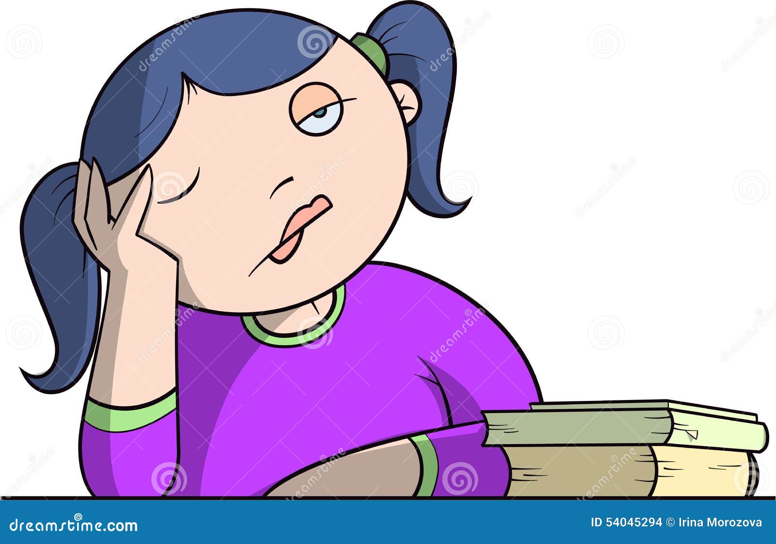 Bored Girl Reading Cartoon Vector CartoonDealer 76765907 telegraph