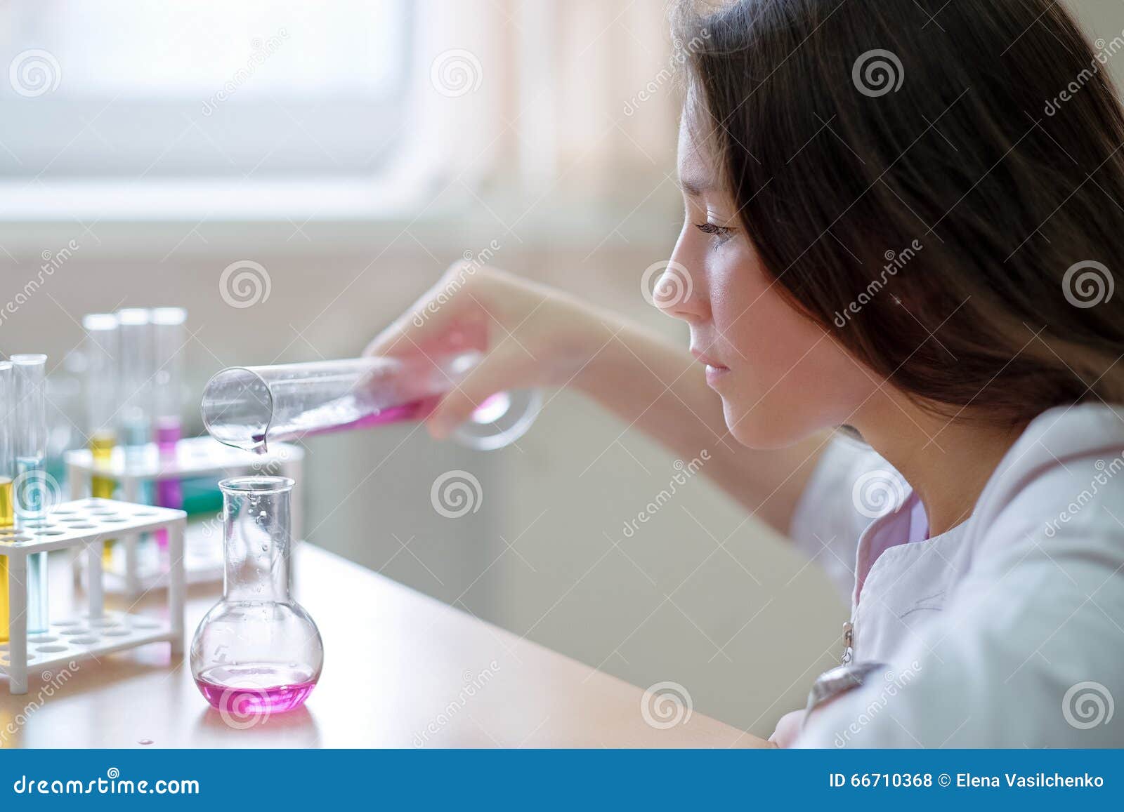 Schoolgirl in Science Class Stock Photo Image of person, research