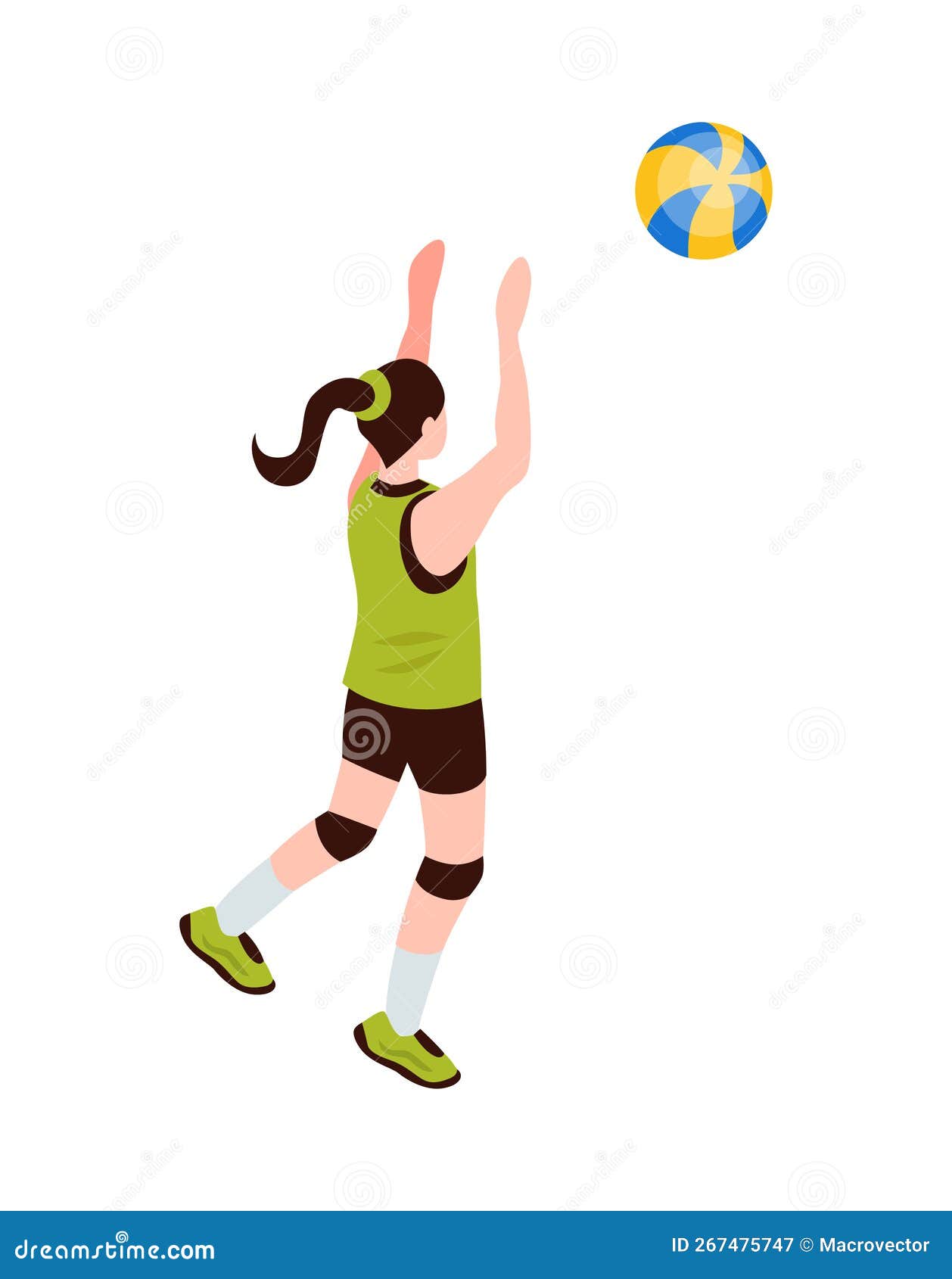 Schoolgirl Volleyball Player Composition Stock Illustration ...