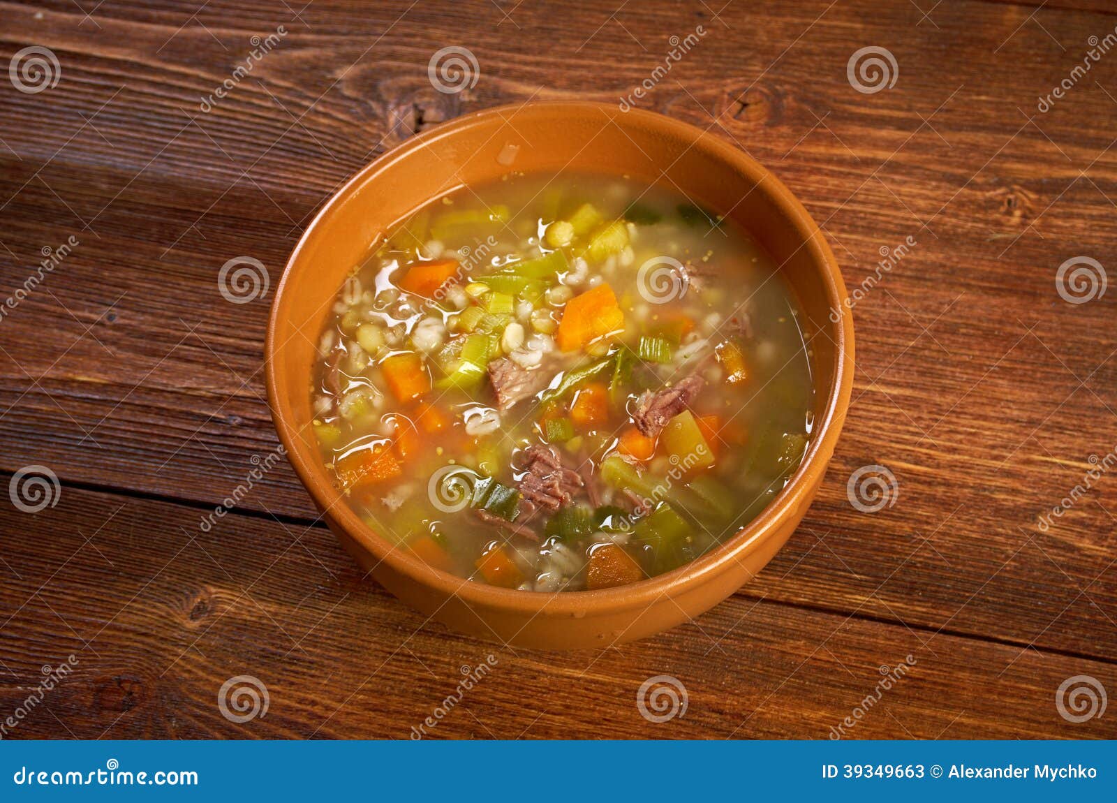 Schotse Bouillonsoep stock afbeelding. Image of recept 39349663