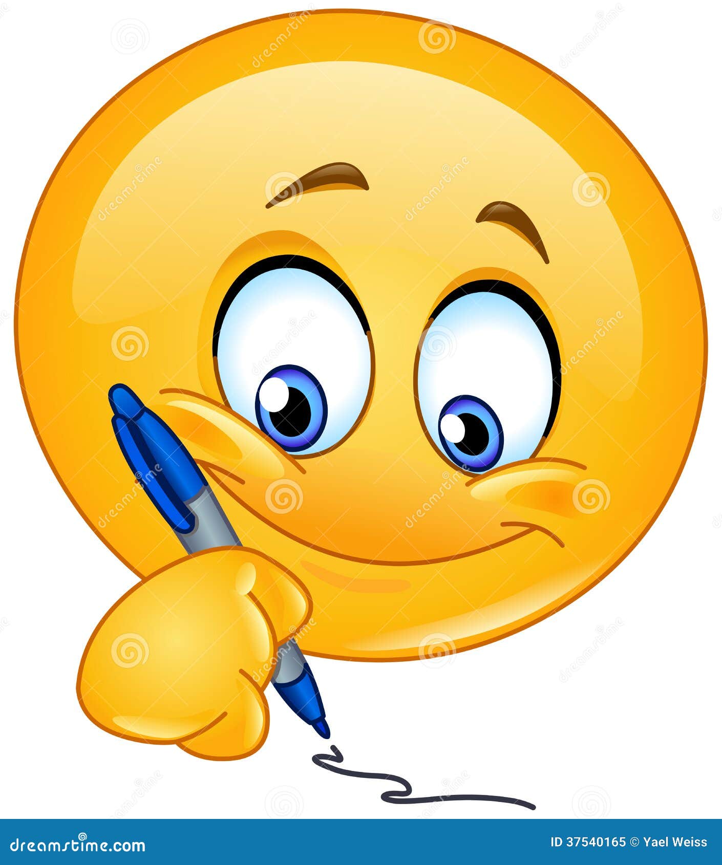 Schreiben Emoticon vektor abbildung. Illustration von lustig - 37540165