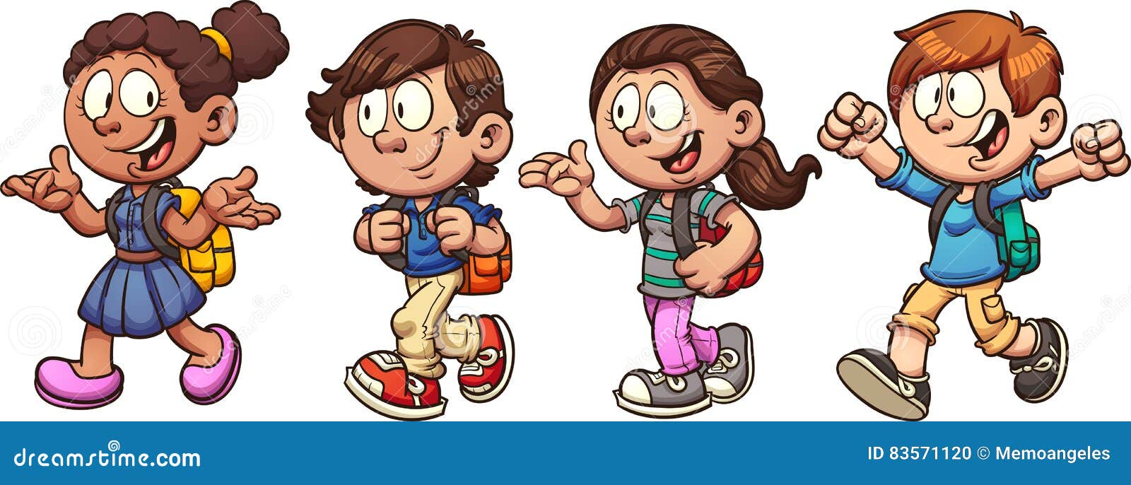 Schulkinder vektor abbildung. Illustration von schicht - 83571120