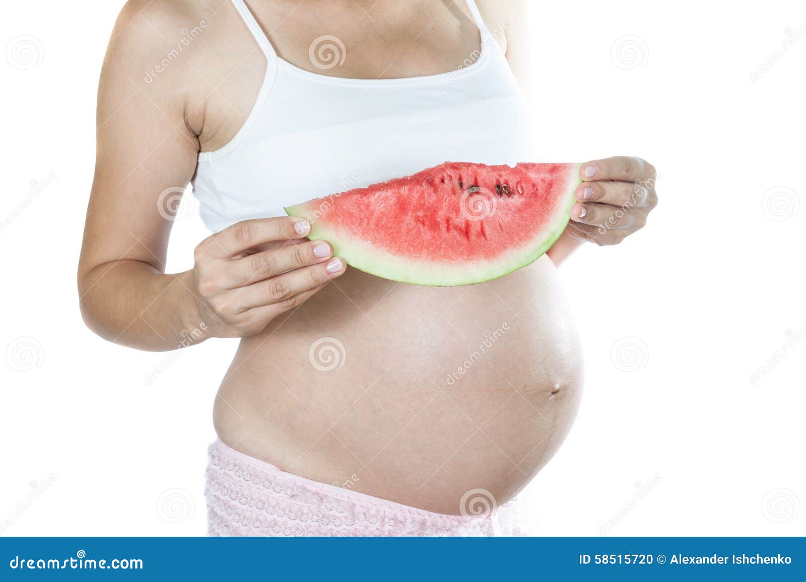 Schwanger Mit Wassermelone Stockfoto Bild Von Mutterschaft 58515720