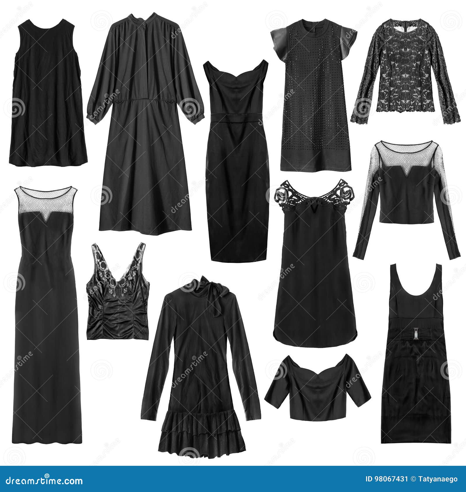 Schwarze Kleidung Lokalisiert Stockbild Bild Von Schwarzes Getrennt 98067431
