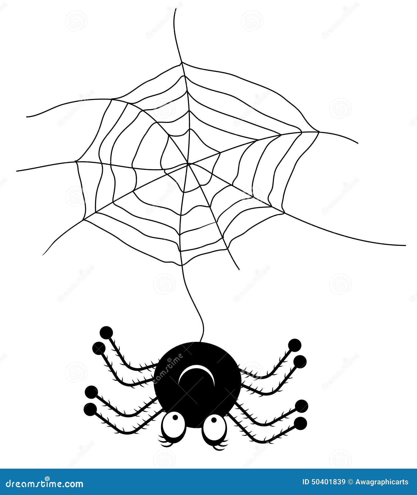 schwarze spinne mit spinnennetz vektor abbildung
