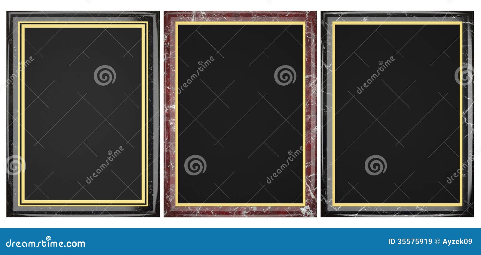 Schwarze Und Rote Marmorplaketten-Sammlung Stock Abbildung