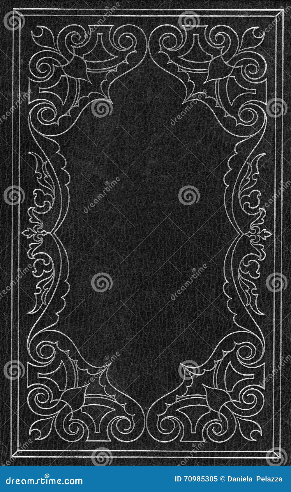 Schwarze Und Silberne Lederne Abdeckung Stock Abbildung - Illustration