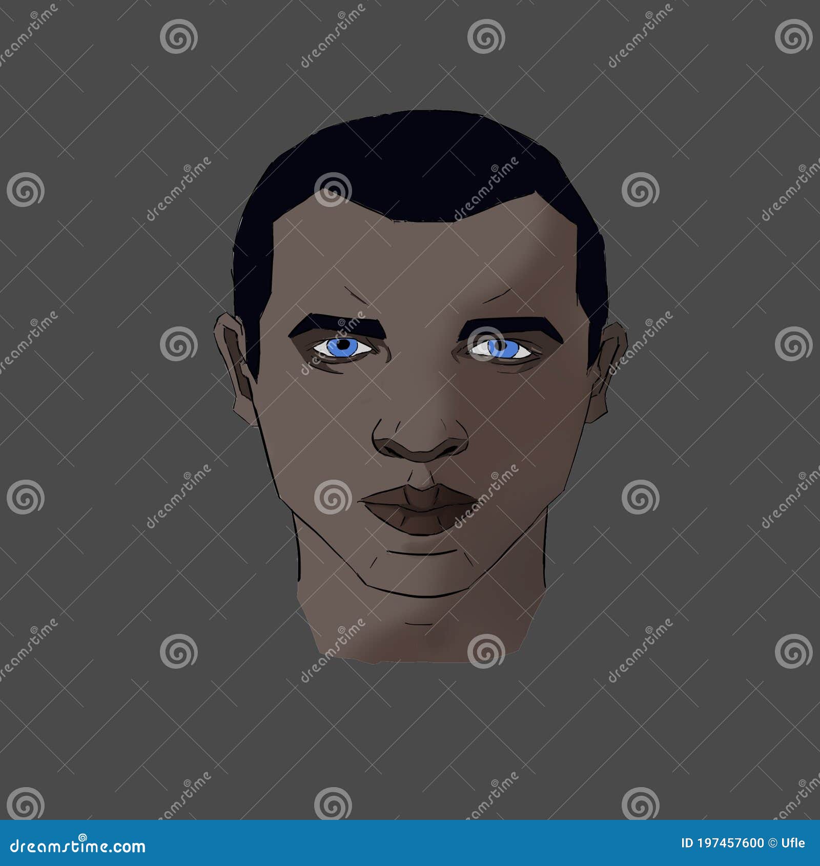 Augen schwarze haare mann blaue 