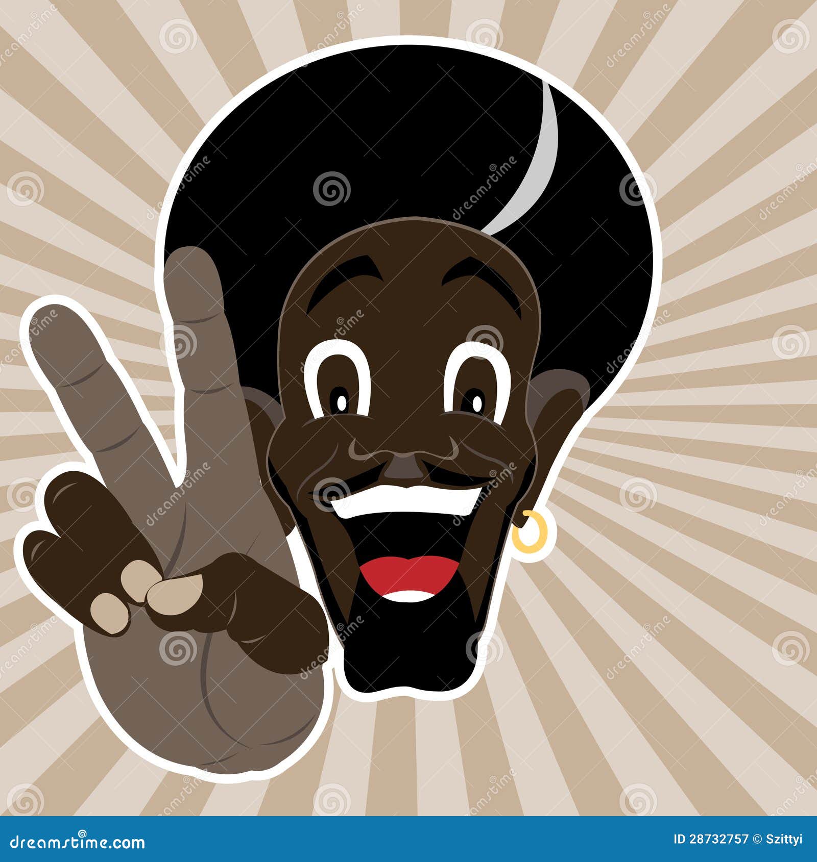 Schwarzer kerl frieden aus