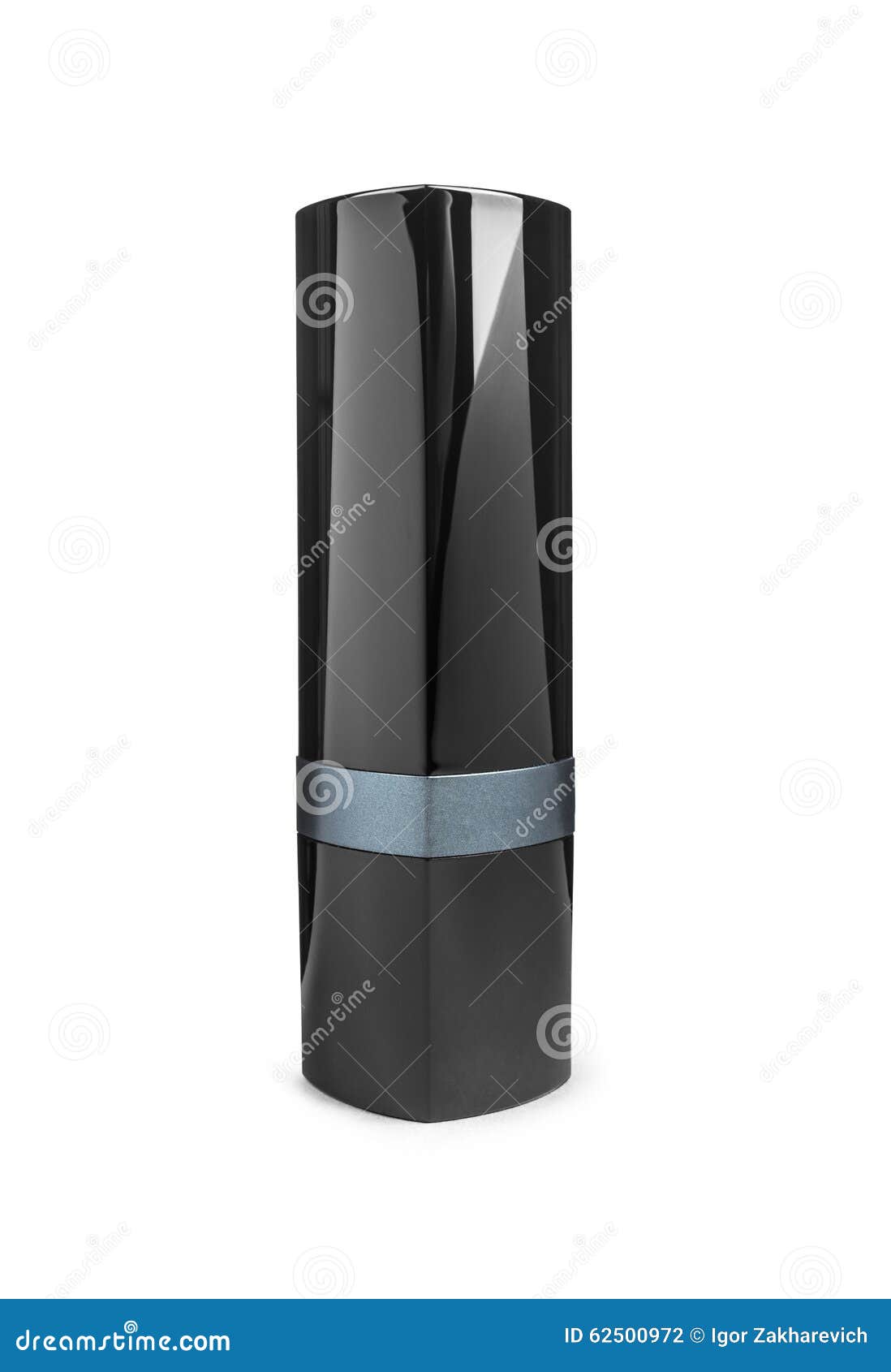 Schwarzes Bombenrohr Lippenstift auf einem lokalisierten weißen Hintergrund