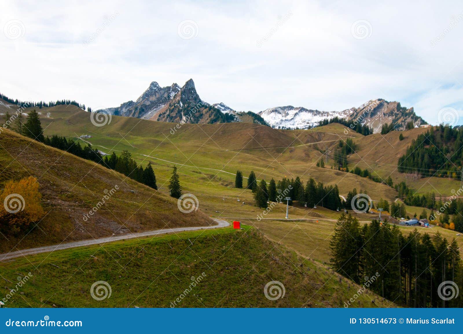 schwarzsee ski slopes in swiss prealps