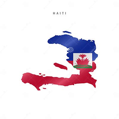 Schwebende Karte Von Haiti. Vektorgrafik Vektor Abbildung