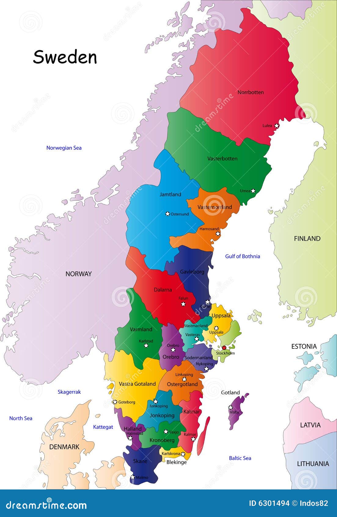 Schweden-Karte Vektor Abbildung. Illustration Von Gestaltungsarbeit - 6301494