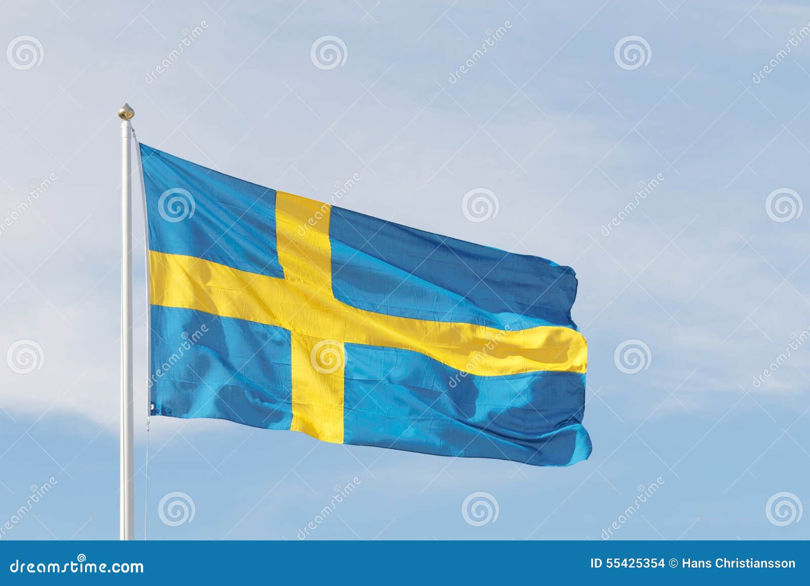 Schwedische Flagge Blau Und Ein Gelbes Kreuz Stockfoto Bild Von Blau Schwedische