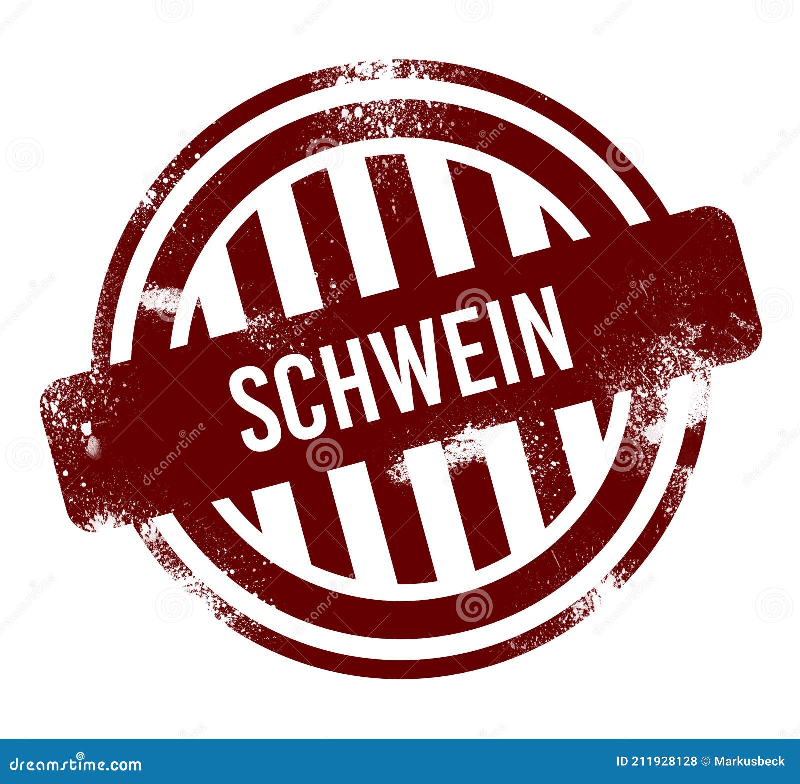 schwein - red round grunge button, stamp