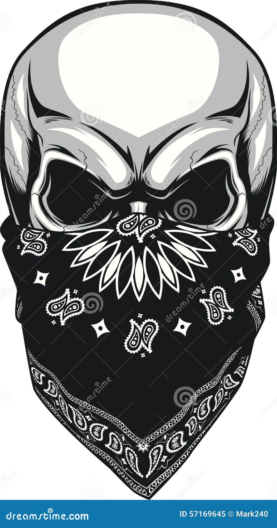 Schädel Bandana vektor abbildung. Illustration von furcht 57169645