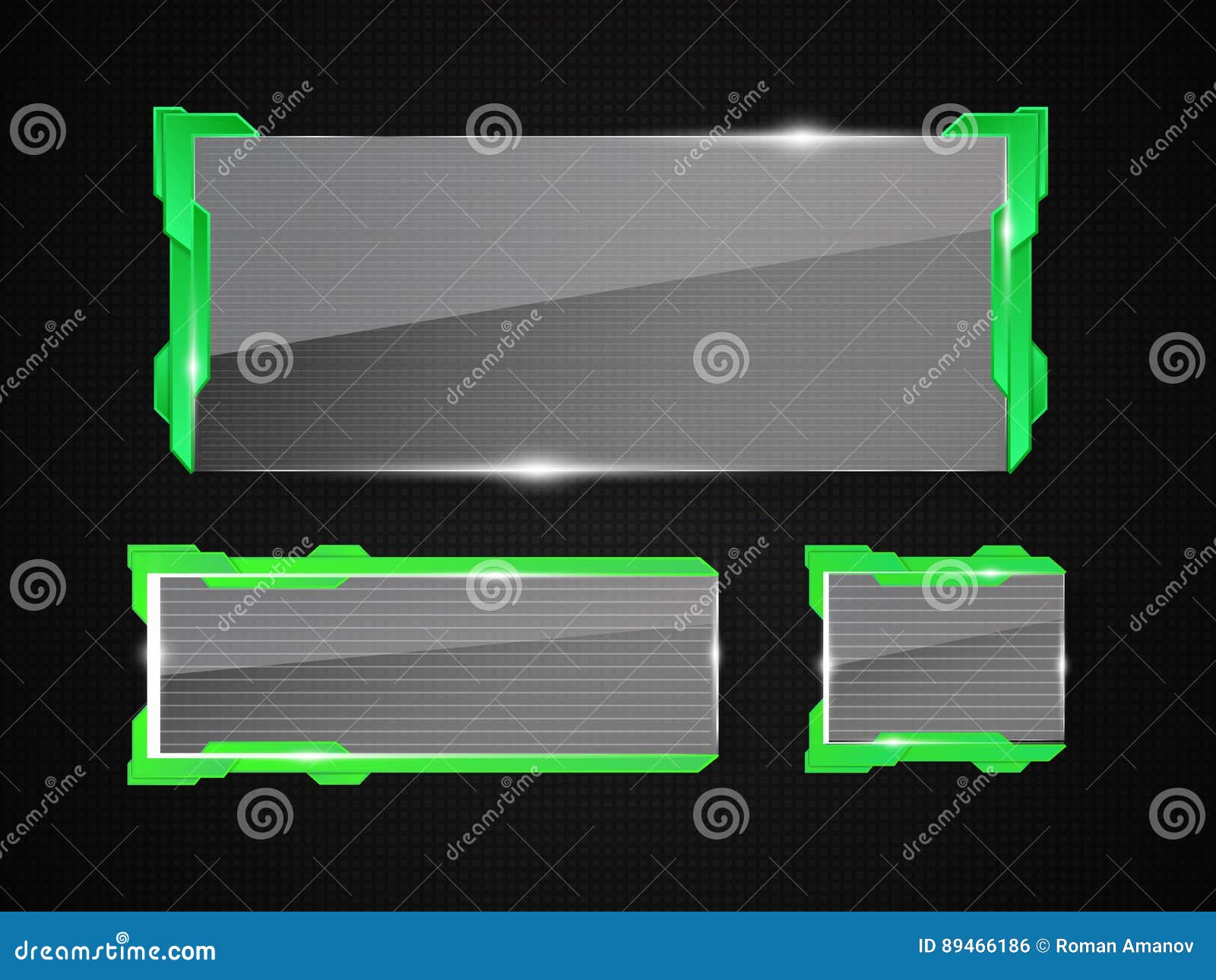sci-fi future  glass plates. transparent banners .  
