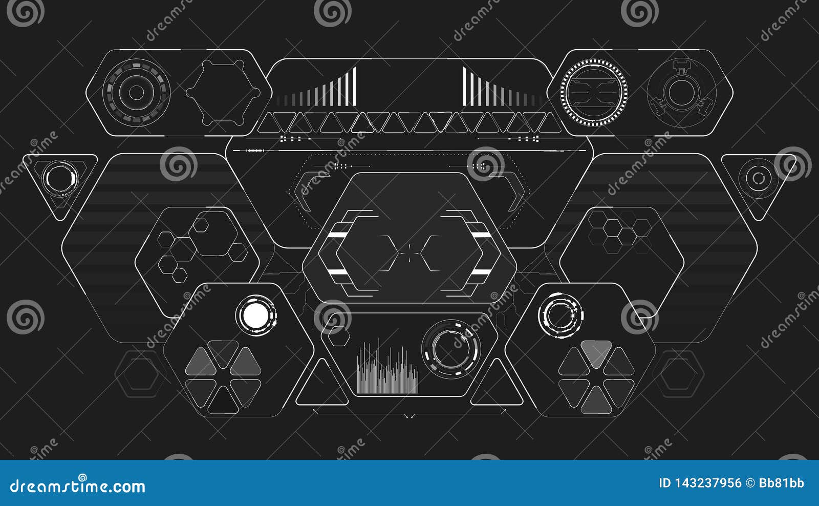 sci-fi futuristic glowing hud display. vitrual reality technology screen