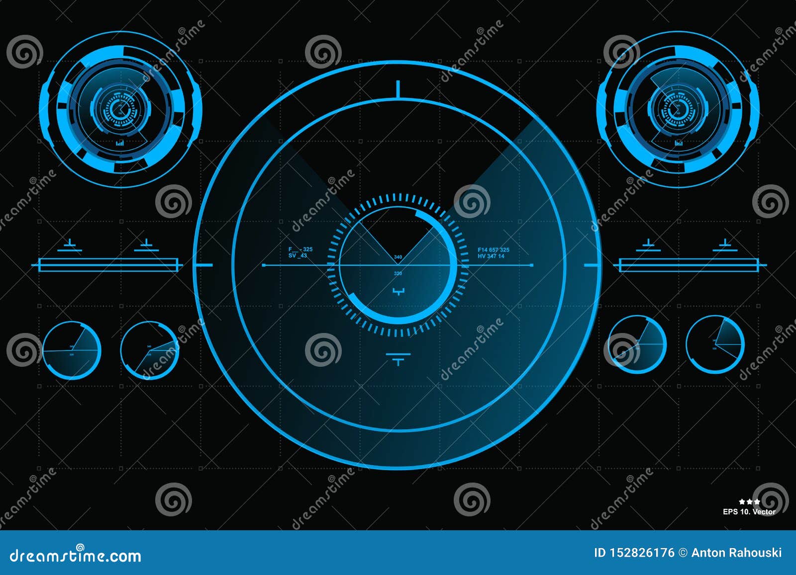 sci-fi futuristic hud dashboard display virtual reality technology screen